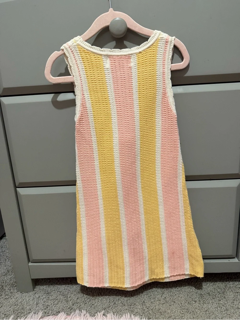 H&M Girls' Striped Knit Tank Dress - Pink, Yellow & White